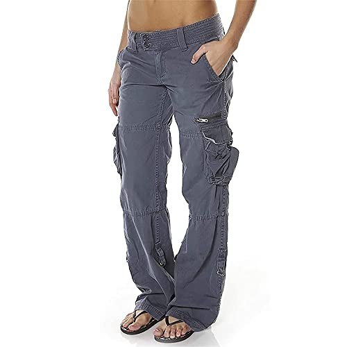 MARSVOVO Tactical Pants Woman Active Good Moisture Absorption Tactical Pants Women Fashion Classic Work Women Tactical Pants Cargo Gray Blue Size S