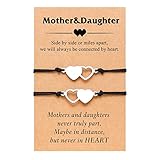 UNGENT THEM Mother Daughter Bracelets from Mom Back to School Mommy and Me Jewelry Valentines Christmas Birthday Gifts for Kids Girls