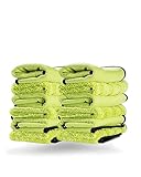 Adam's Polishes Microfiber Glass Cleaning Towel - Two Sided, Streak Free Glass Cleaning Towel - Soft Satin Stitched Edges 540 GSM (12 Pack)