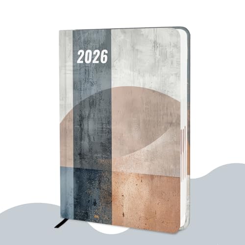 Image of ALDIVO Paper Cover Hard Bound New Year Diary 2026 | A5 Size 365 Days 2026 Daily Planner Diary with Dates, Calendar, Month Cut Index and Bookmark For Office, Personal and Corporate Use (AD613)