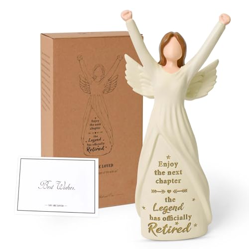 New Beginnings Gifts for Women, Congratulations Gifts for New Job, Graduation, Promotion, Retirement, Leaving Farewell Gift for Coworker, Hand-Painted Daisy Decor Angel Figurines for Women