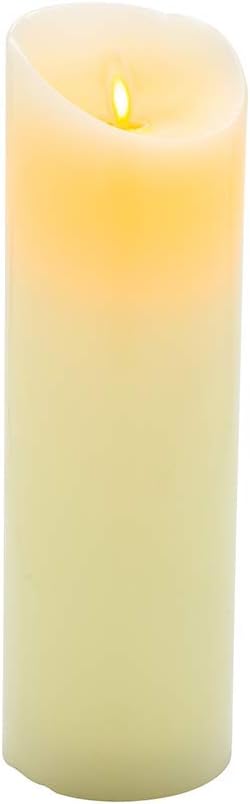 Restaurantware-3 x 8.7 Inch Flameless Pillar Candles, 10 Programable LED Pillar Candles - Dancing Flame, For Weddings, And Parties, Ivory Real Wax Battery Pillar Candles, Remote Sold Separately,