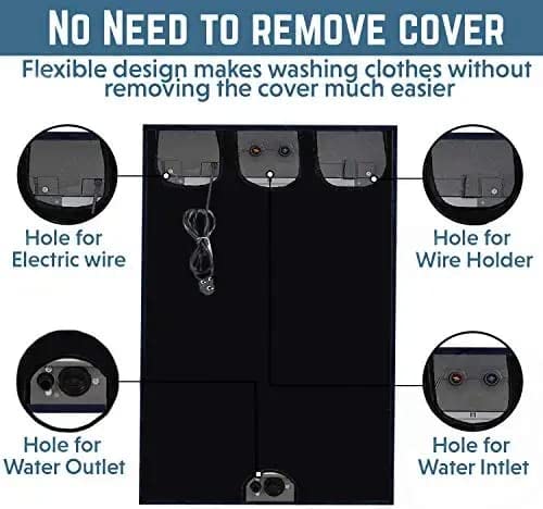 Image of Shri Bala Ji Washing Machine Cover for Fully Automatic Top Load 5.5 to 6.5 Kg (All Brand Fit Size) - Waterproof, Dustproof with Inlet /Outlet Pipe Holes, Full Body Zipper Closure