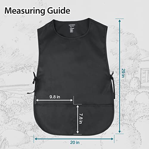 Rotanet Black Smock Cobbler Apron Art Apron Paint Cooking Cleaning Work 2 Pockets Dirt Resistant Men Women Teen #TOP2