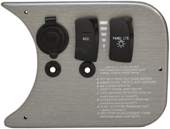 Weeres Pontoon Boat Switch Panel | 7 1/2 x 5 1/2 Inch Gray Plastic
