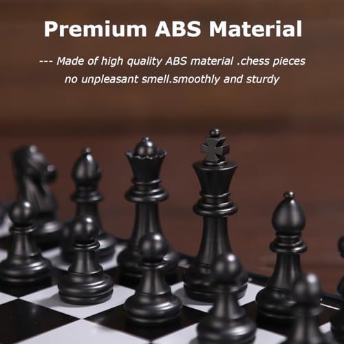Magnetic Chess Set - Cestamor Chess Board Folding Travel Chess Portable - 2 Extra Queens - 25x25cm Board Games for Kids Adults Gifts - Image 6