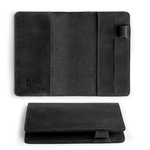 Couverture pour carnet A6 cuir pleine fleur Hide & Drink Leuchtturm noir