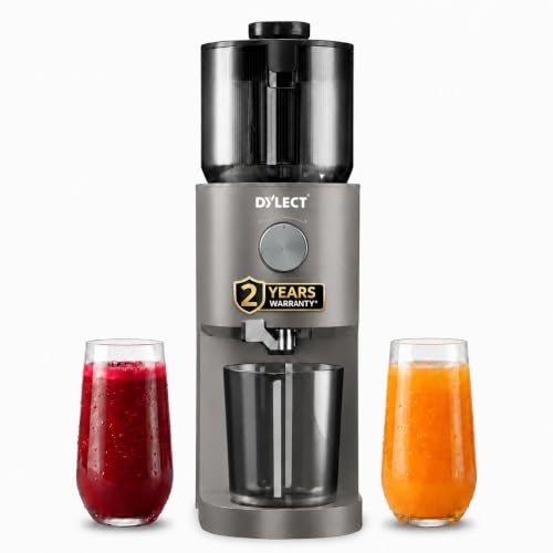 Image of DYLECT NutriMax Cold Press Juicer for Home | 130mm Wide Chute | Unique Compact Design | Reverse Function | Advanced Safety Features | Easy Assembly & Cleaning | All Types:Hard, Soft & Leafy