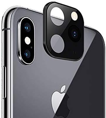 Vozehui 2 Pack For iPhone 11 Camera Sticker For iPhone X/XS/Max, Seconds Change to iPhone 11 Fake Camera Metal Glass Lens Protector, Anti Scratch, Bubble Free Lens Protector For iPhone X, Black