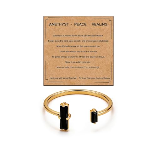 Bague en obsidienne noire avec carte cadeau idéal pour femme stressée