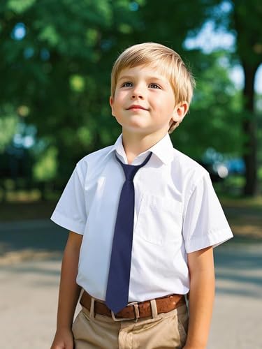 Mantieqingway Boys Tie Sets Solid Color Neckties for Boy Kids Self Ties with Pocket Square Formal Wedding Church Graduation4