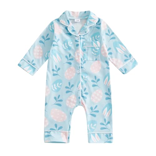 Image of Balaflyie Baby Girl Button Down Pajamas Romper One-Piece Jumpsuit Long Sleeve Sleeper Infant Sleepwear