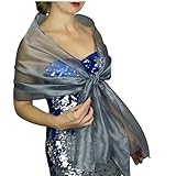  Chal organza color gris novia boda novia para vestido de fiesta