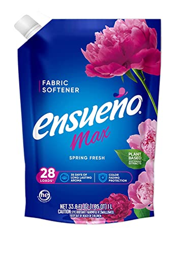Ensueño Max Liquid Fabric Softener- With Long-Lasting Freshener And Wrinkle Eliminating Formula, Violet Bouquet Scent - 4 Pack (1645) #TOP1