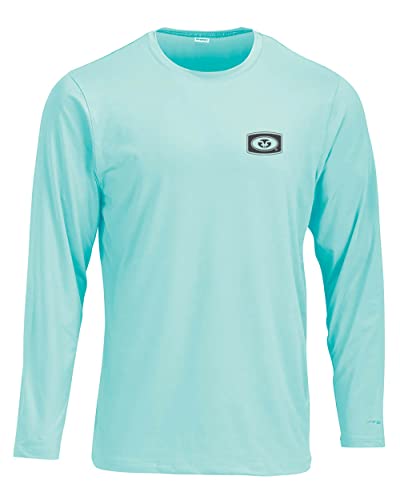 Flying Fisherman Herren Standard Logo Langarm Performance T-Shirt Aqua Cover