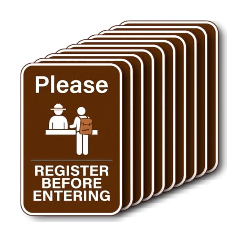 Please Register Before Entering Sticker | Fun Warning Sign Design 97FA25
