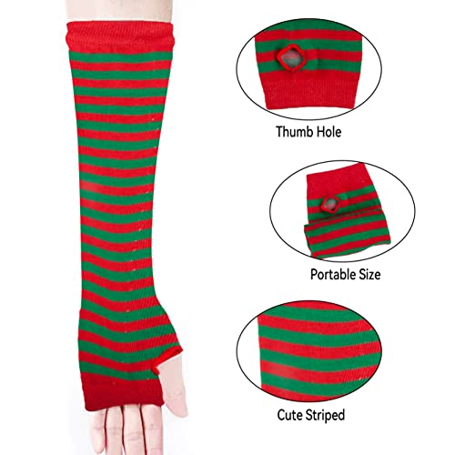 Image of Over Knee Rainbow Thigh High Socks Cosplay Accessories for Women Fashion Wild Long Striped Leg warmers