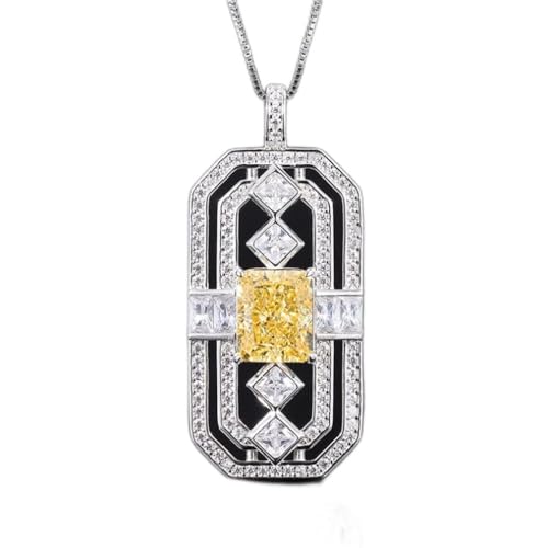 Collier émeraude argent 925 anti-ternissement, pendentif moissanite brillant