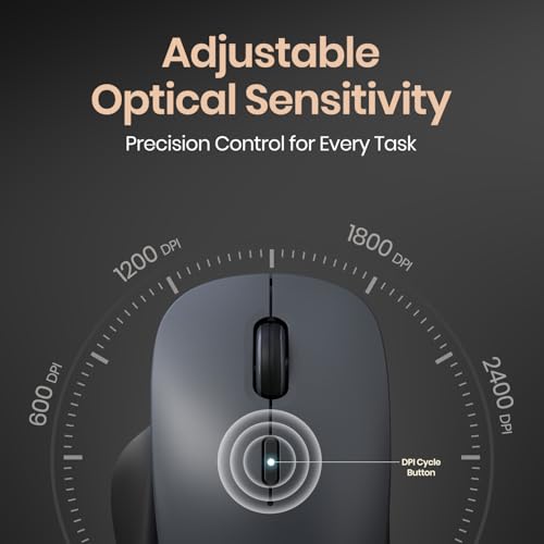 Image of Portronics ToadGo Wireless Rechargeable Bluetooth Mouse with Thumb Rest Support, (Bluetooth + 2.4 GHz) Connectivity, Rechargeable Battery, Adjustable Dpi, Noise-Free Clicking, Wide Compatibility