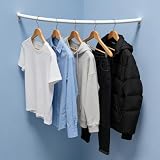WSNCXFW Wardrobe Assistant Corner Hanging Bar, Heavy Duty Industrial Pipe Garment Rack,Wall Mounted Corner Clothing Rack,Corner Hanging Bar,for Office Entryway Bedroom,White,40x40cm