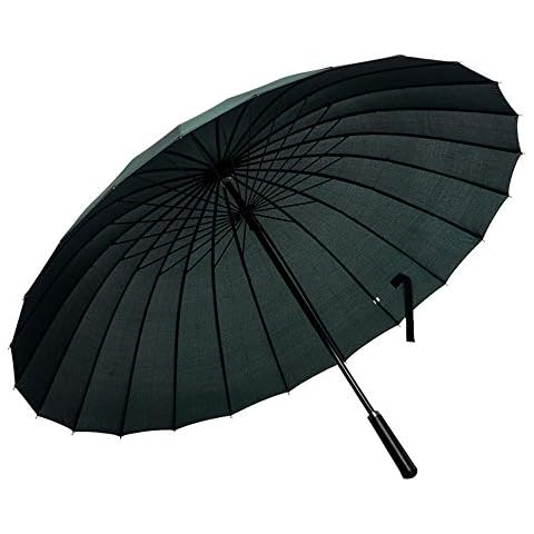 Lancoon 24 Ribs Large Umbrella Fashion Long Handle Straight Anti-UV Sun/Rain Stick Umbrella KS07Green Cover