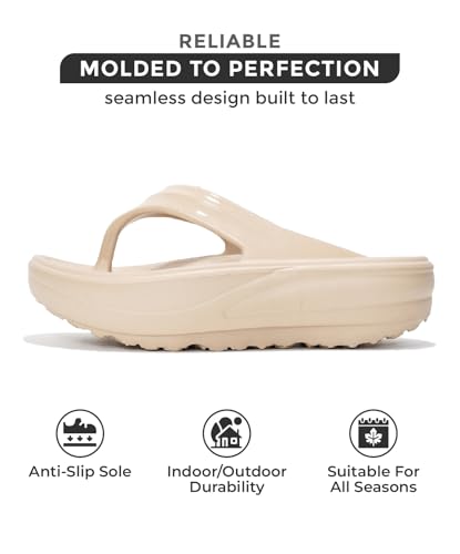 Project Cloud Super Foam Flip Flops for Women Footwear - Memory Foam and Lightweight Platform Sandals Women Beach Vacation Essentials - Non Slip Durable and Soft Slippers (Abra)