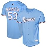 Outerstuff Adolis Garcia Texas Rangers MLB Kids Youth 8-20 Light Blue Alternate Player Jersey (US, Numeric, 14, 16, Regular, Adolis Garcia Texas Rangers Light Blue)