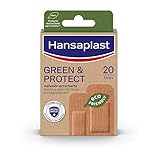 Detalles del envío: Hansaplast GREEN & PROTECT (20 unidades), apósitos adhesivos impermeables para el cuidado de las heridas, vendas autoadhesivas biodegradables con adhesión extra fuerte
