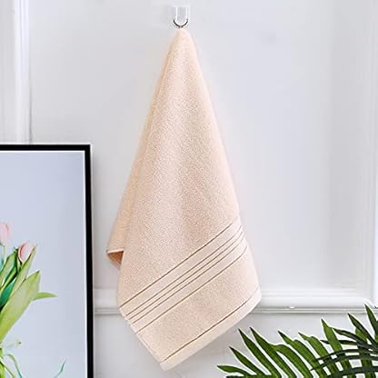 Proumhang Handtuch Set aus Baumwolle,3 Badetuch-Set (Beige + Blau + Grau), Ultraweiche, Hochsaugfähige und schnell trocknende Handtücher für Badezimmer, Duschtuch, Handtücher 35cm x 75cm – Bild 7