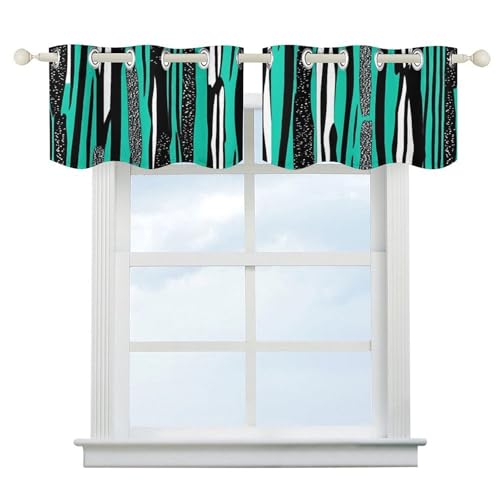 Cortinas opacas que frenan el calor en cocinas y baños con diseño de rayas azules 2