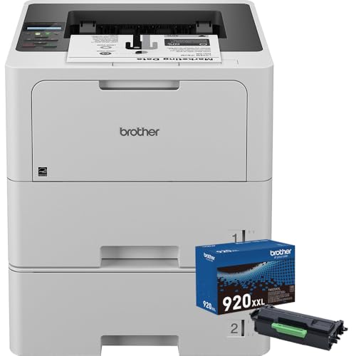 Brother Business Monochrome Laser Printer White HLL6210DWT Bundle Genuine Super High Yield Toner Cartridge Black