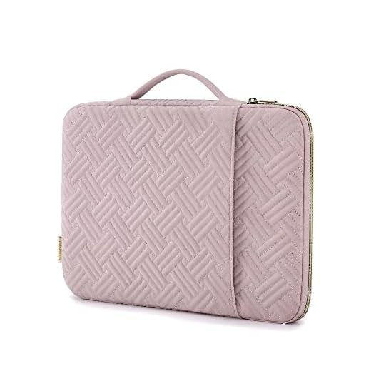 Laptop Case, BAGSMART 13.3 inch Laptop Carrying Sleeve Case, Laptop Cover Compatible with 14 Inch MacBook Pro, Compatible with 13-13.3 inch HP, Dell, Lenovo, Asus Notebook, Laptop Bag with Pocket,Pink