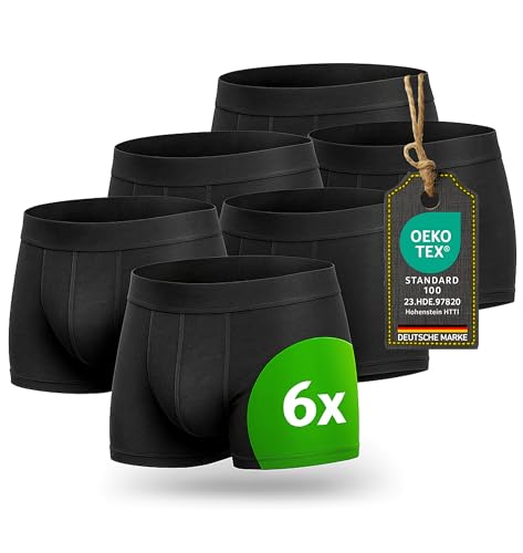 Kemes Boxershorts Herren Baumwolle 95% Elastan 5% Unterhosen 6X Stück Männer Unterwäsche Atmungsatkiv | Größe L