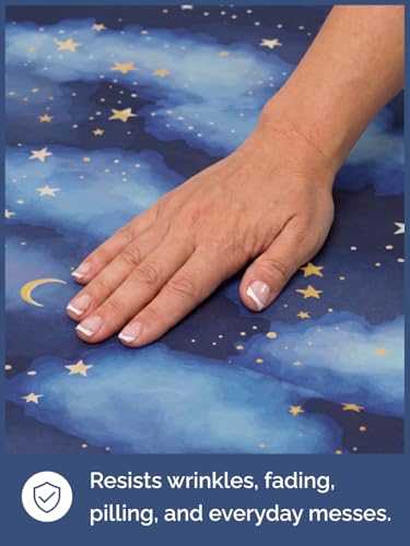 Image of Kids Twin Size Starry Sky Bed Sheets - 3 Piece Kids Starry Sky Sheet Set | Starry Sky Themed Bedding, Ultra-Soft, Cute & Cozy, Breathable & Machine Washable, Bed Set for Boys, Girls & Teens & Cooling