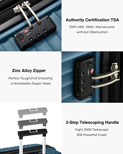 Luggex White Luggage Sets 3 Piece With Spinner Wheels - Expandable Carry On Suitcase Set Of 3 - Travel Lightweight Luggage Sets 3 Piece Without Usb Port #TOP7