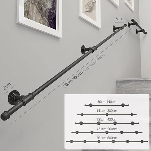 Rampe de escalier pour prévenir les chutes solution de sécurité avec barre d appui noire en fer