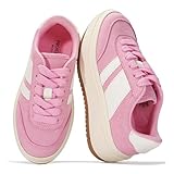 Project Cloud Fashion Platform Sneakers for Kids 2026 - Lightweight Memory Foam Insole Kids Shoes - Durable & Non-Slip Lace up Trendy Platform Kids Sneakers (Little Nita, Pink,12K)
