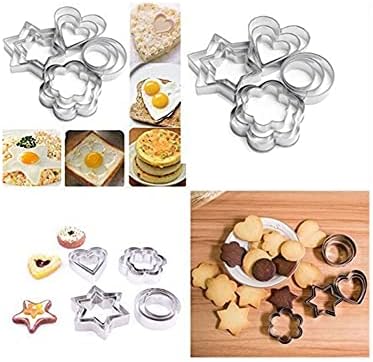 Set of 5 Stainless Steel Cookies Cutter Set Round Shape Biscuit Cake Decorations Cupcakes Cases Metal Molds for Kitchen Halloween Christmas Circle Biscuit Cutters for Making Donut Pies