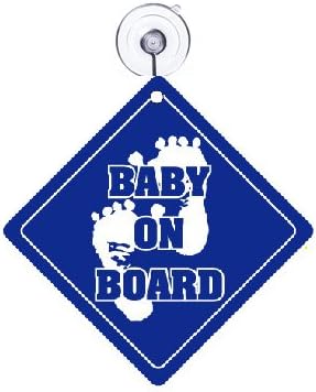 VictoryStore Letrero para patio al aire libre, decoración de césped para bebé a bordo y juego de letreros para puerta de dormir, azul, 2 de cada uno