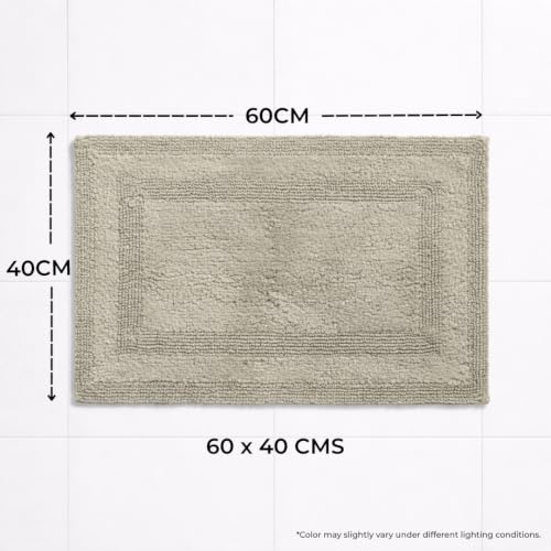 Image of Cotton Reversible Tufted Bath Mat - 2000 GSM, 40 x 60 cm (Green)