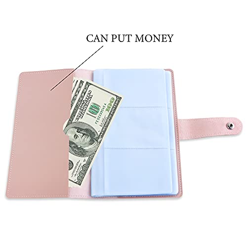 Business Card Holder Book, Lizimandu Business Card Book Case Pu Leather Organization Binder Name Id Card Holder For Men & Women, Up To 96 Cards Capacity (1 Pack, 1-Pink) #TOP3