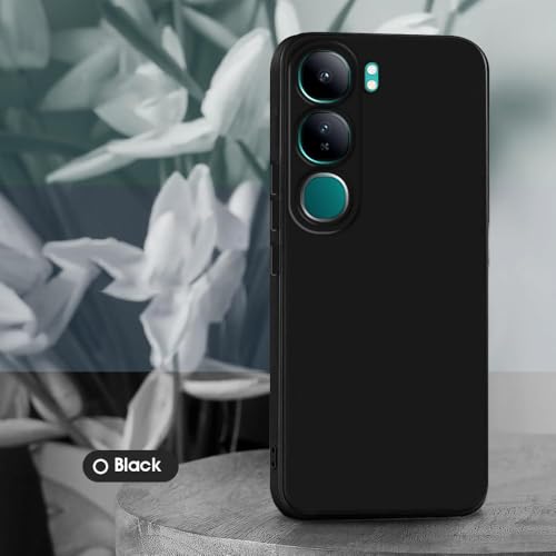 Image of Back Cover for Vivo Y300 5G / V40 Lite 5G | Full Camera Protection | Premium Liquid Silicon Case | Flexible Bumper Case for Vivo Y300 5G / V40 Lite 5G (Black)