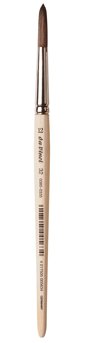 da Vinci Student Series 32 Watercolor Brush, Round Mixed Fine Hair with Plainwood Handle, Size 12 (32-12)