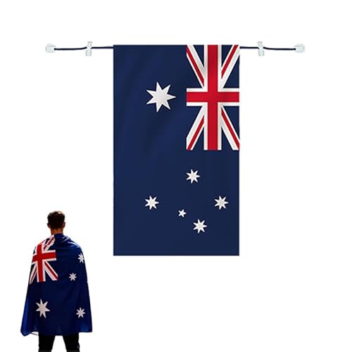 Australia Flag Cape Cloak Costume, Wearable Australia Flag Costume, Be Suitable for World Cup Celebration Party Decor for Men and Women, Carnival and Cosplay Cloth Accessories