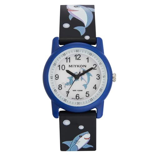 Miykon Kids Watches for Boys and Girls - Educational Time-Telling Gift for Kids Aged 3-15, Toddlers, Preschoolers, and School-Aged Children - Easy to Read Analog Watch, Soft Resin Band, Japanese Quartz, 100M Water Resistant
