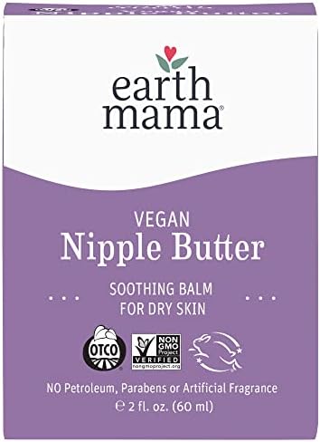 Earth Mama Vegan Nipple Butter | Cruelty-Free Breastfeeding Cream for Nursing Mamas | Lanolin-free 2-Ounce