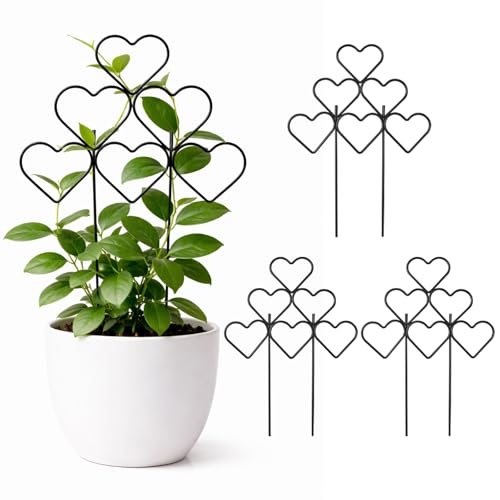 Image of ZOUTOG 15 Inch Trellis for Climbing Plants Outdoor 3 Pack,Rustproof Metal Garden Trellis for Potted Plants,Sturdy Houseplant Support Indoor Outdoor for Ivy Pothos Monstera Hoya Flower Vine