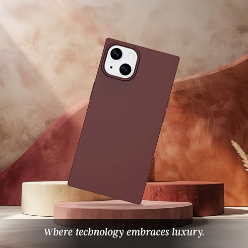Image of COCOMII Rectangle for iPhone 14 Plus /15 Plus Case, Matte Rouge Silicone