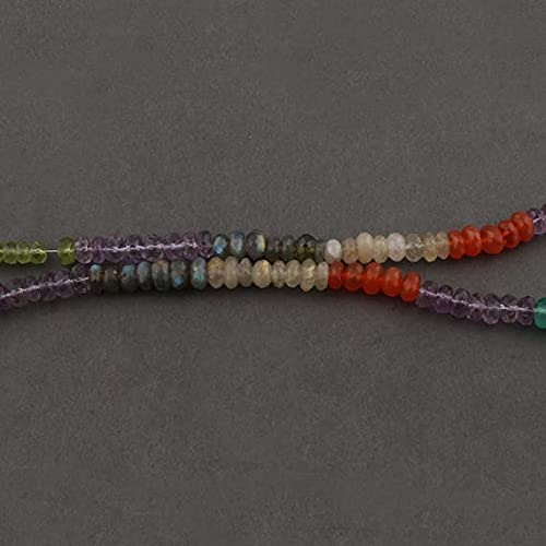 Fil perles rondelles multi-pierres facettées de joaillerie LKBEADS
