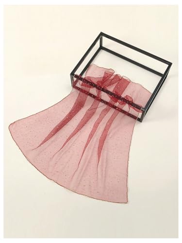 Floerns Women's Sequin Mesh Sheer Bandana Square Head Scarves Hair Wrap Neck Glitter Head Scarf4